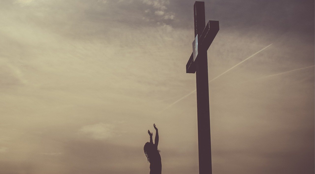 cross, people, woman